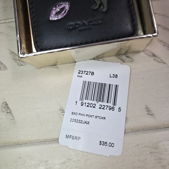 COACH Boxed Phone Pocket Sticker (Style No: 23727B), NWT - Picture 3 of 9